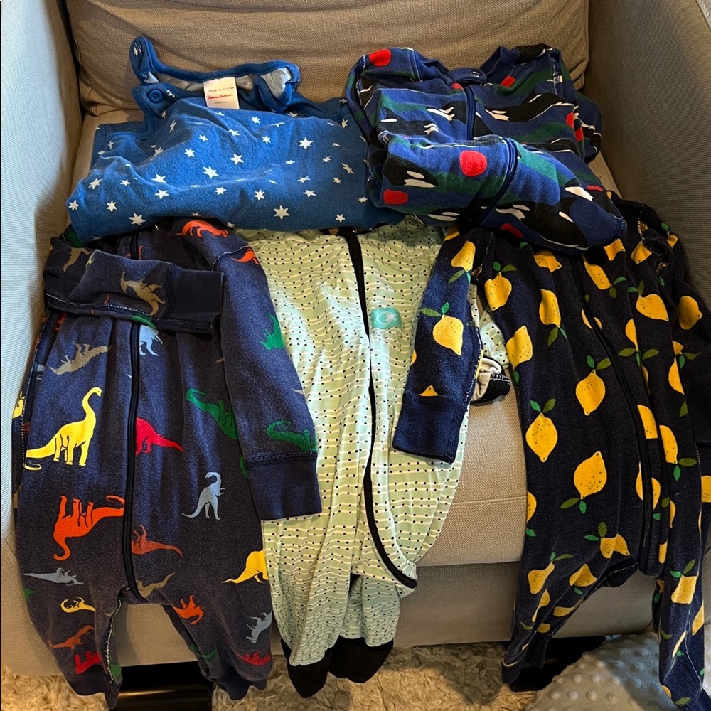 Kids Dinosaur and Lemon Print Pajamas Set